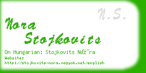nora stojkovits business card